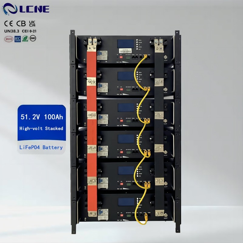 Black ABS 51.2V 100Ah 200Ah 5.12KWH 10.24KWH Lifepo4 Display Box Racks ...